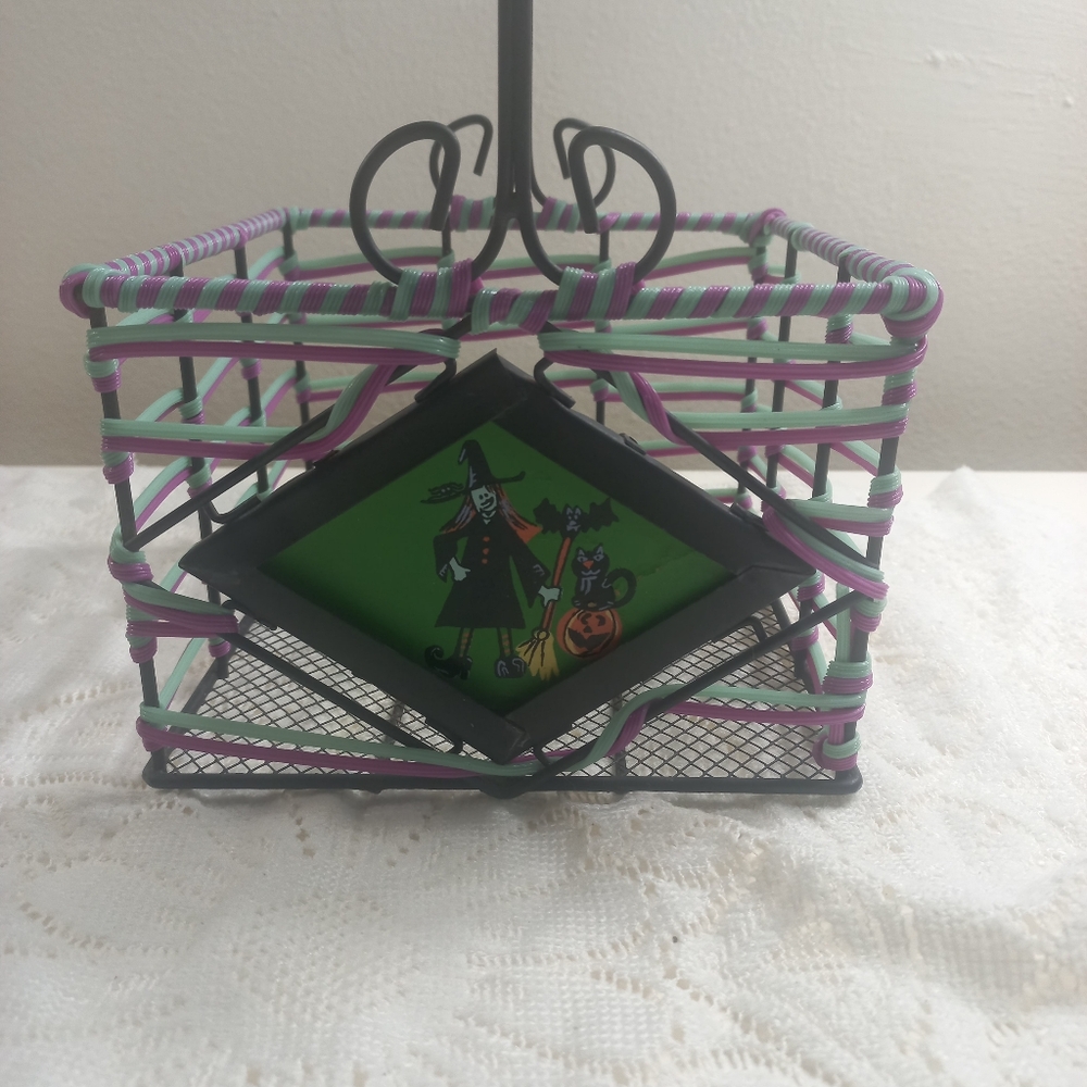 Decorative Halloween Square Witch’s  Basket Trick Or Treat Container Home Decor